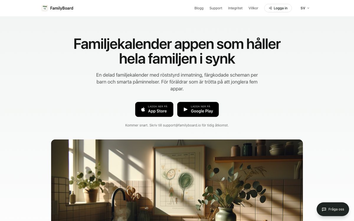 Skärmdump av FamilyBoard