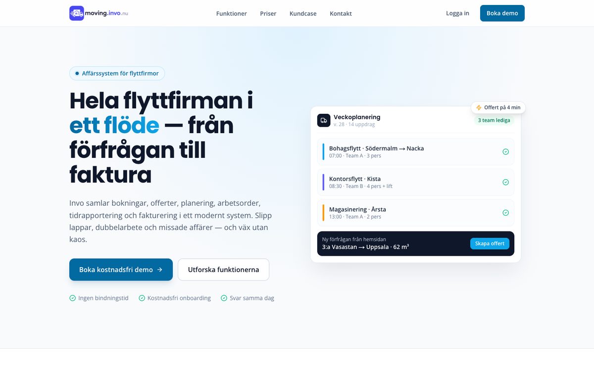 Skärmdump av Invo Moving